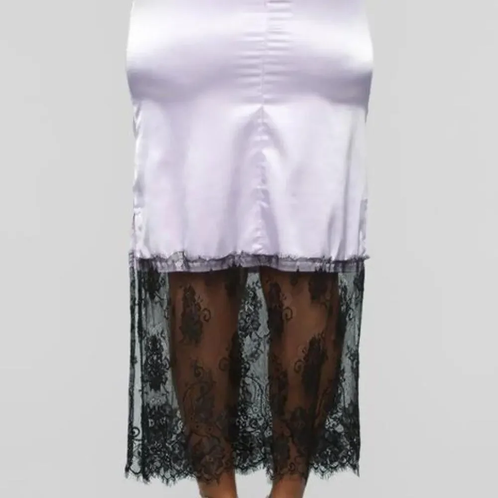 Fashion Nova Lilac Wait For It Slip Skirt - Small